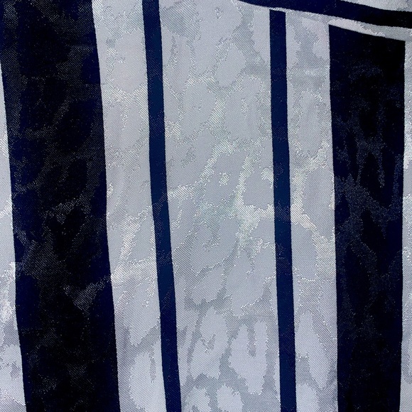 Bebe White & Black Stripe Jacquard Blouse Leopard Blazer XXS - Picture 6 of 6